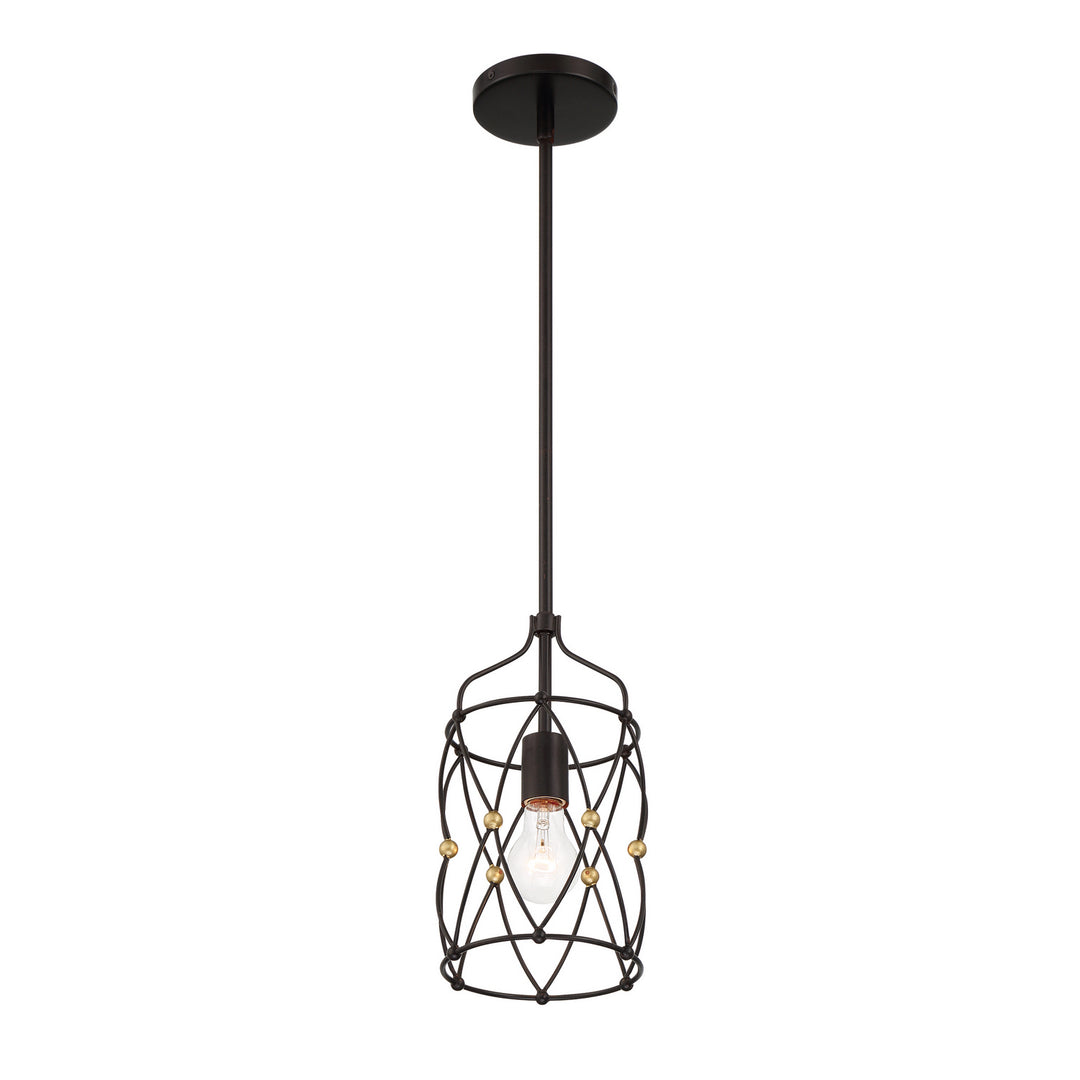 Crystorama - ZUC-A9031-EB-GA - One Light Pendant - Zucca - English Bronze + Antique Gold