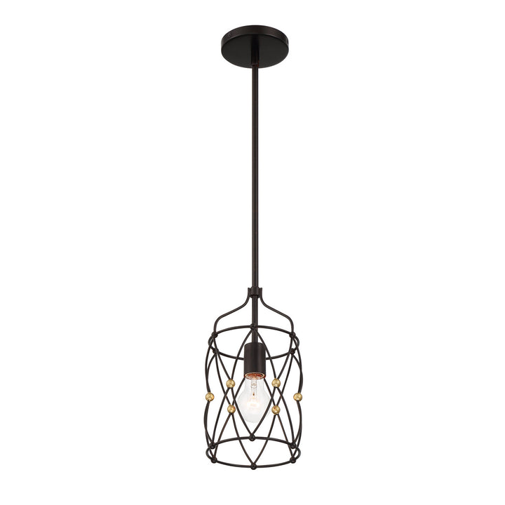 Crystorama - ZUC-A9031-EB-GA - One Light Pendant - Zucca - English Bronze + Antique Gold