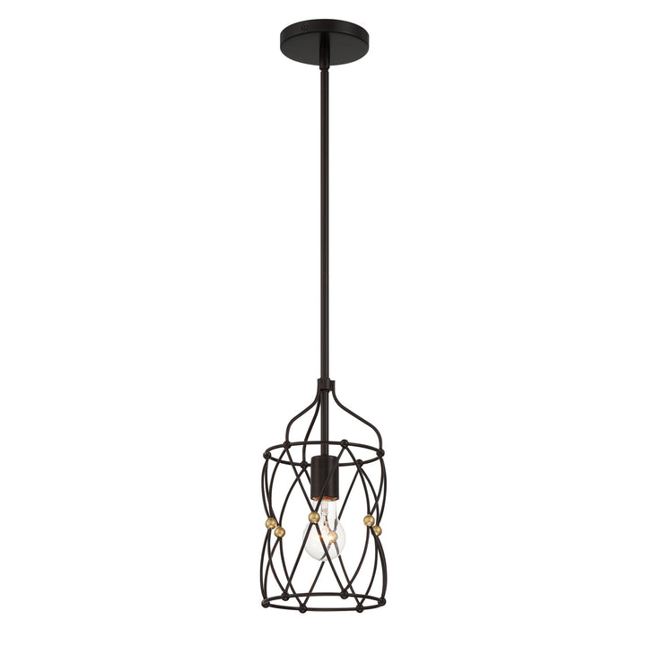 Crystorama - ZUC-A9031-EB-GA - One Light Pendant - Zucca - English Bronze + Antique Gold