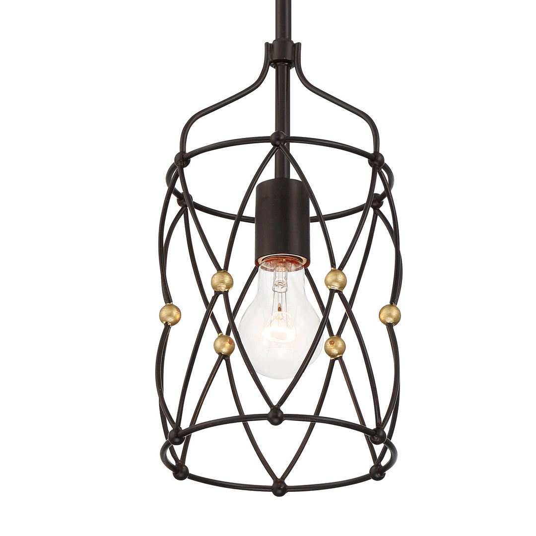 Crystorama - ZUC-A9031-EB-GA - One Light Pendant - Zucca - English Bronze + Antique Gold