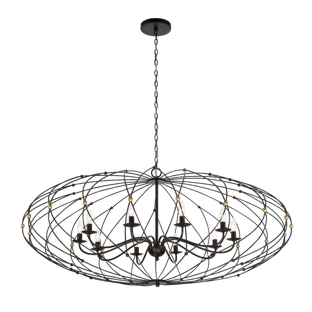 Crystorama - ZUC-A9039-EB-GA - Ten Light Chandelier - Zucca - English Bronze + Antique Gold