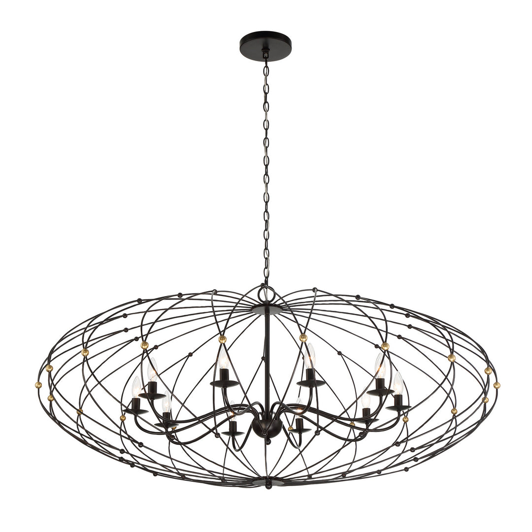 Crystorama - ZUC-A9039-EB-GA - Ten Light Chandelier - Zucca - English Bronze + Antique Gold