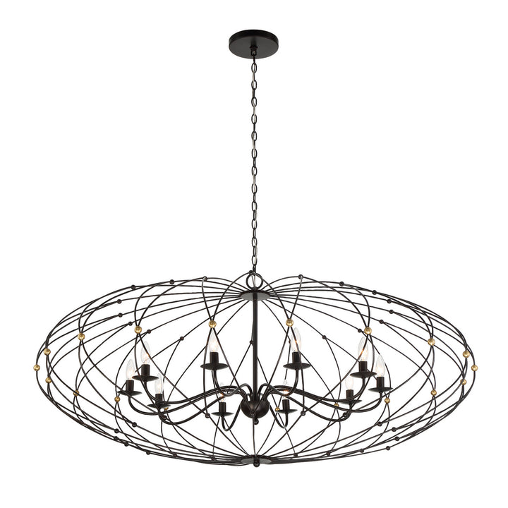 Crystorama - ZUC-A9039-EB-GA - Ten Light Chandelier - Zucca - English Bronze + Antique Gold