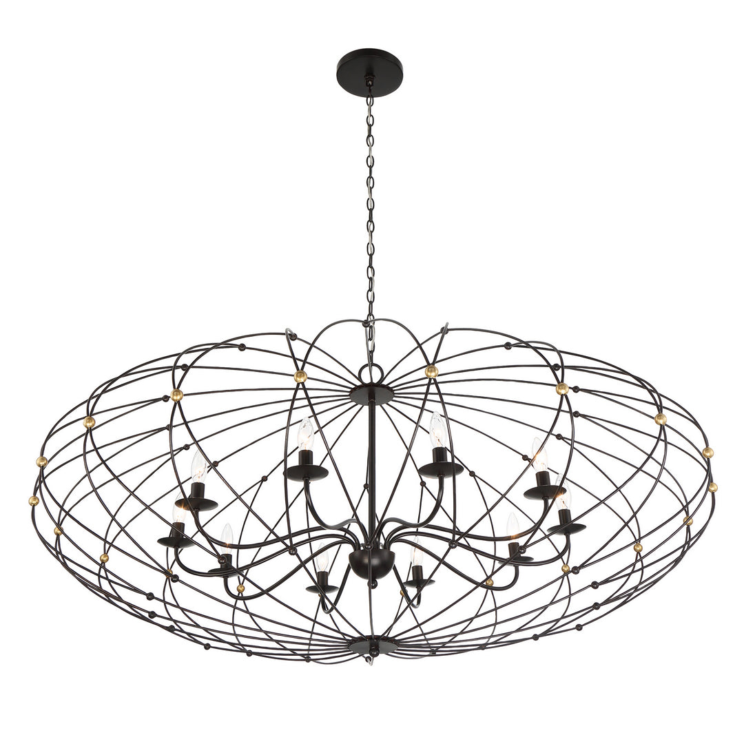 Crystorama - ZUC-A9039-EB-GA - Ten Light Chandelier - Zucca - English Bronze + Antique Gold