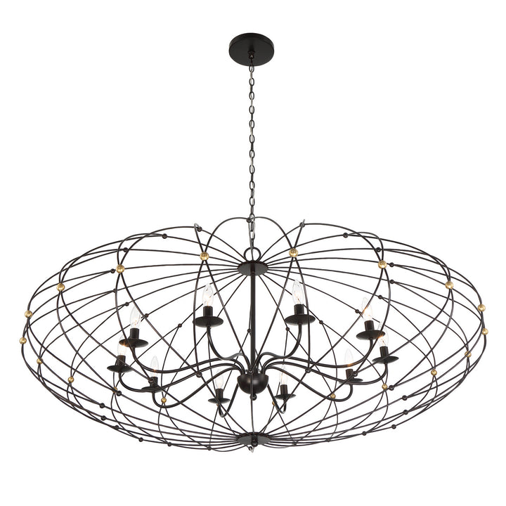 Crystorama - ZUC-A9039-EB-GA - Ten Light Chandelier - Zucca - English Bronze + Antique Gold
