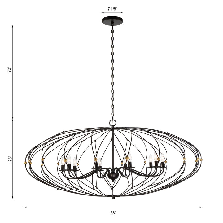 Crystorama - ZUC-A9039-EB-GA - Ten Light Chandelier - Zucca - English Bronze + Antique Gold