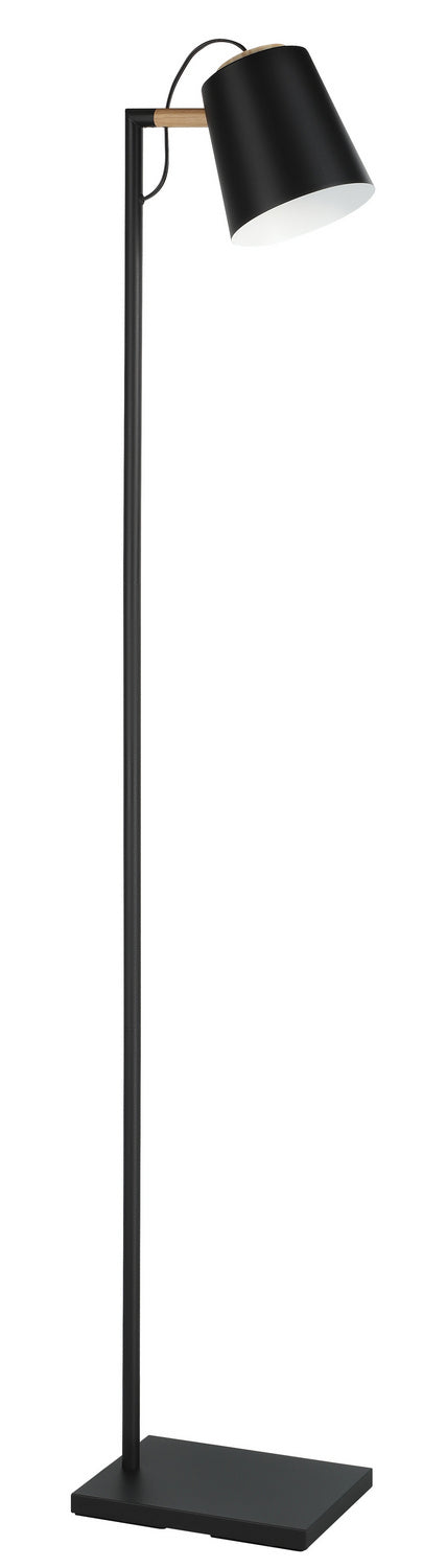 Eglo Canada - 43614A - One Light Floor Lamp - Lacey - Structured Black, Natural Wood