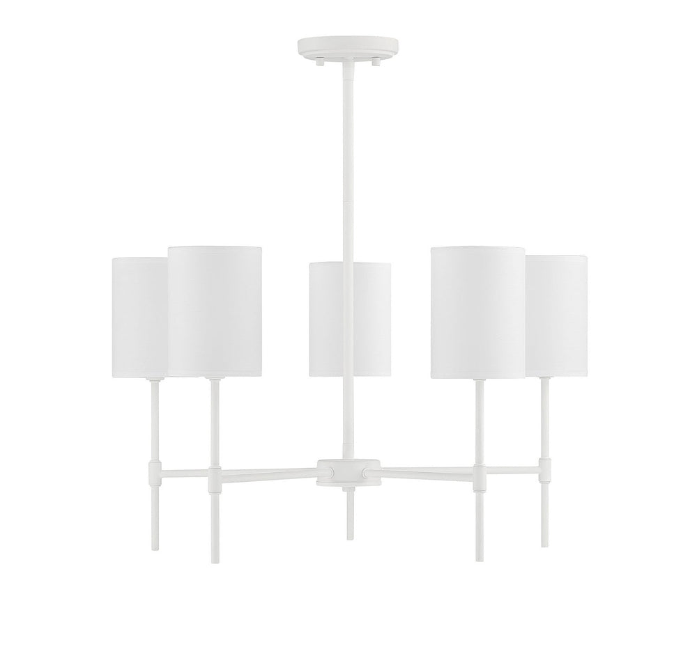 Meridian - M10067BQW - Five Light Chandelier - Bisque White