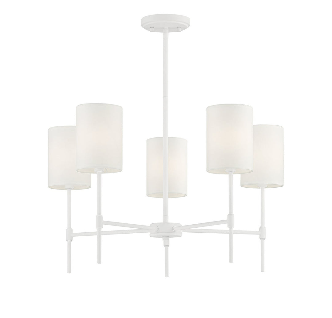 Meridian - M10067BQW - Five Light Chandelier - Bisque White