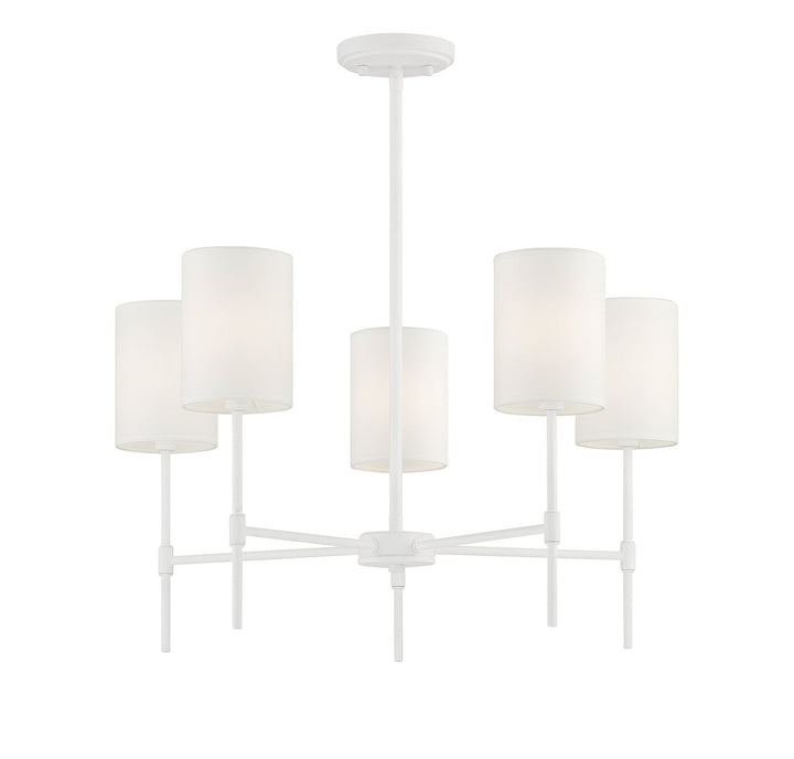 Meridian - M10067BQW - Five Light Chandelier - Bisque White