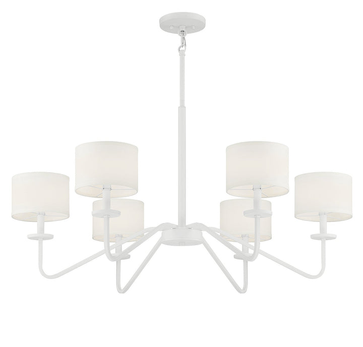 Meridian - M10092BQW - Six Light Chandelier - Bisque White