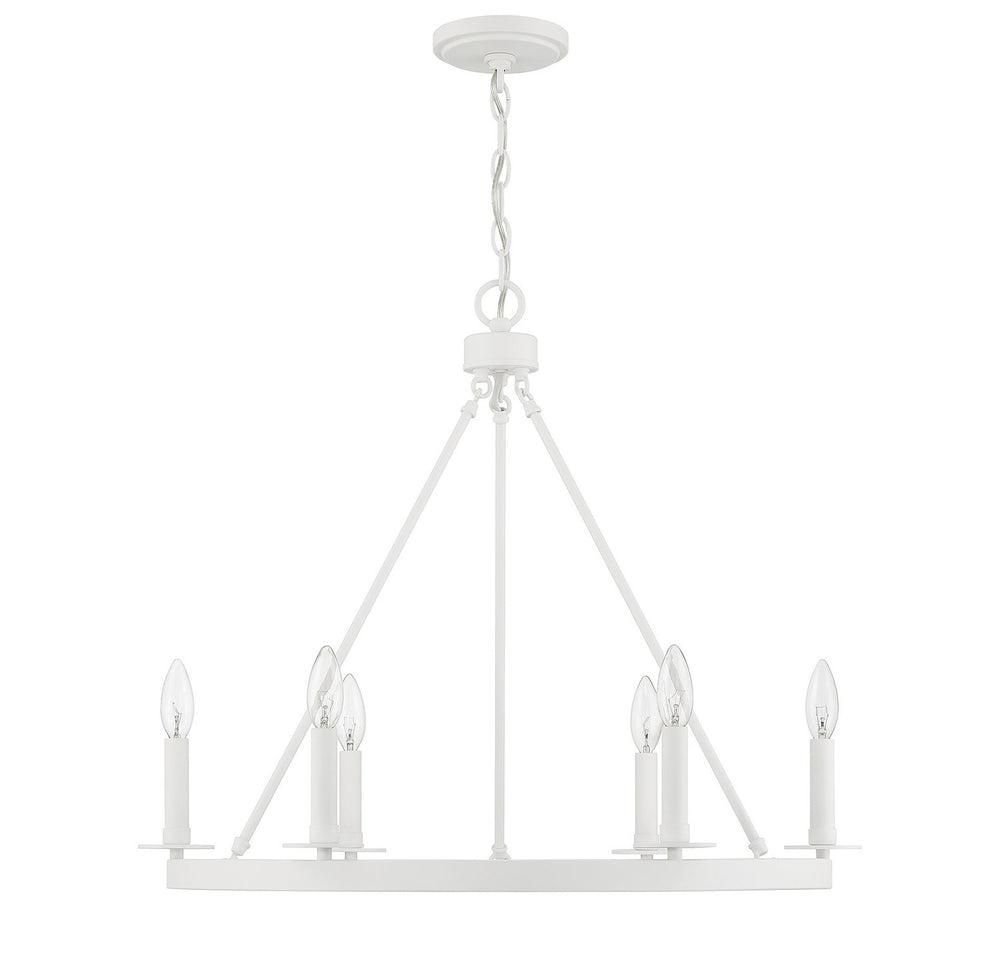Meridian - M10093BQW - Six Light Chandelier - Bisque White