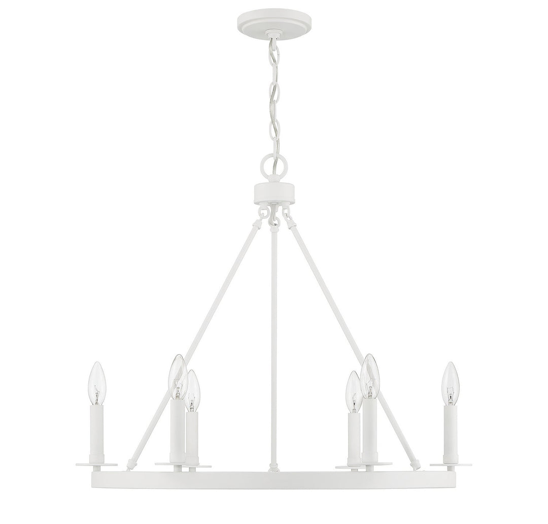 Meridian - M10093BQW - Six Light Chandelier - Bisque White