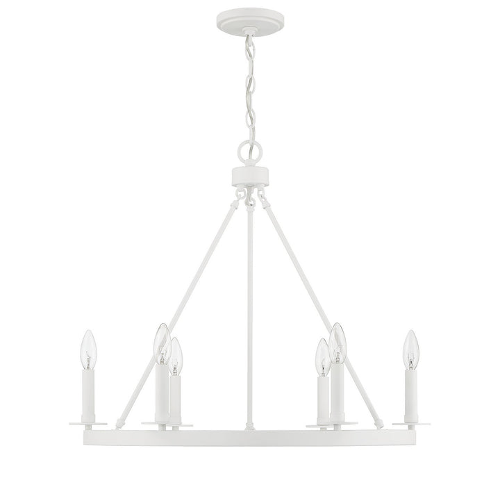 Meridian - M10093BQW - Six Light Chandelier - Bisque White