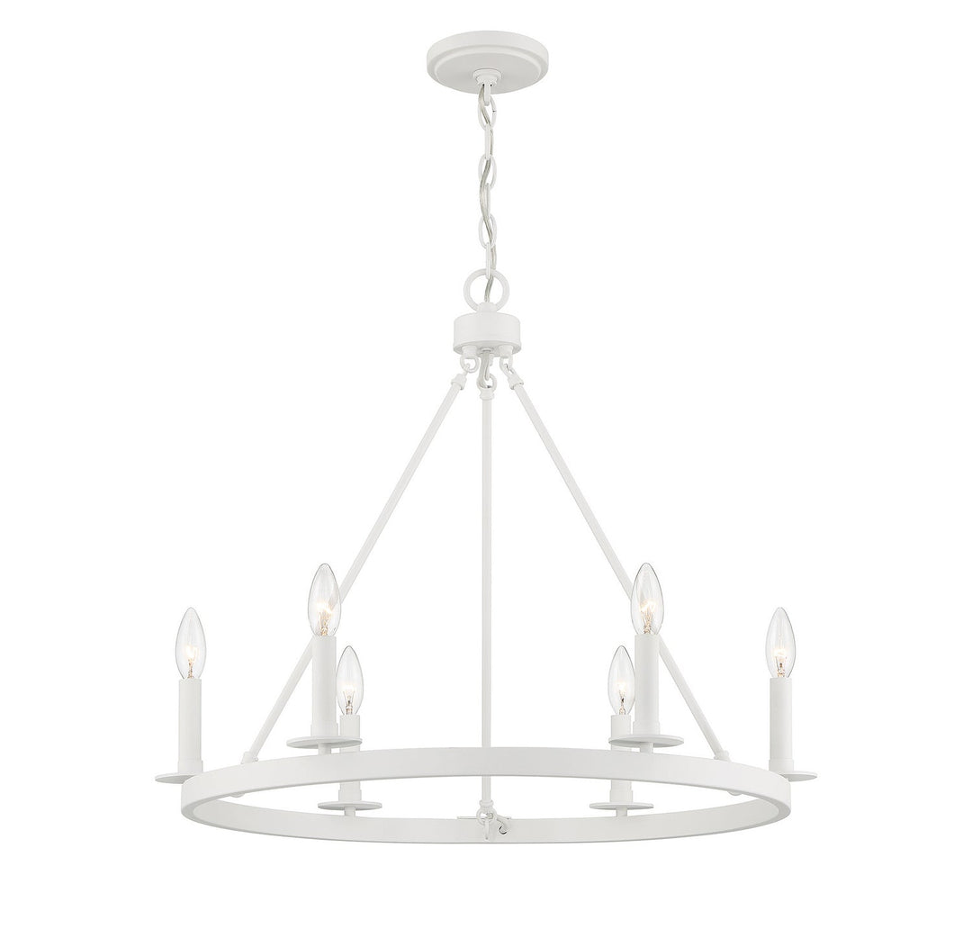 Meridian - M10093BQW - Six Light Chandelier - Bisque White
