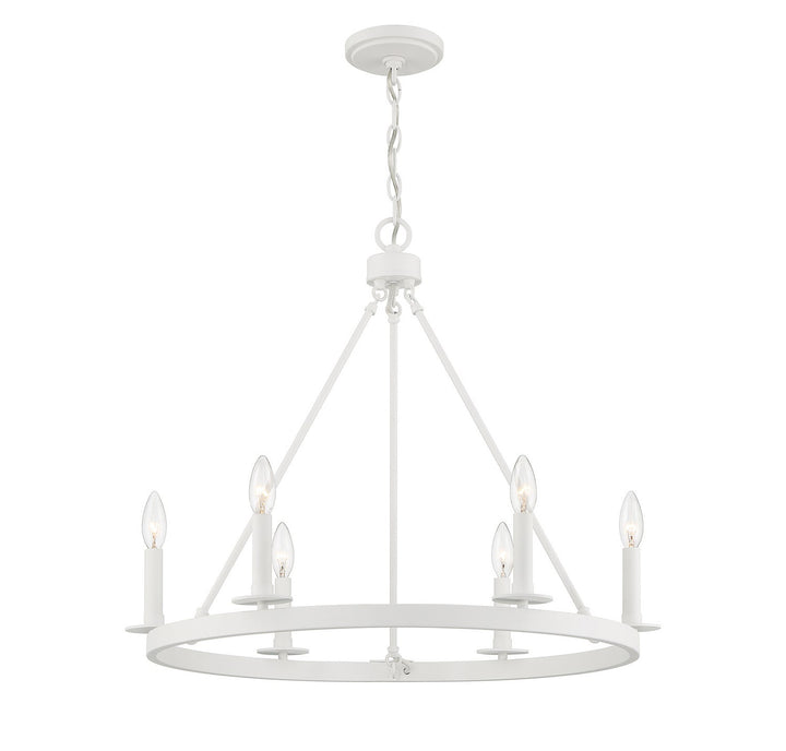 Meridian - M10093BQW - Six Light Chandelier - Bisque White