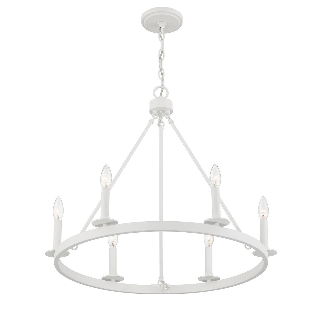 Meridian - M10093BQW - Six Light Chandelier - Bisque White