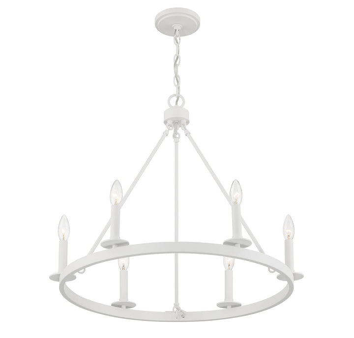 Meridian - M10093BQW - Six Light Chandelier - Bisque White