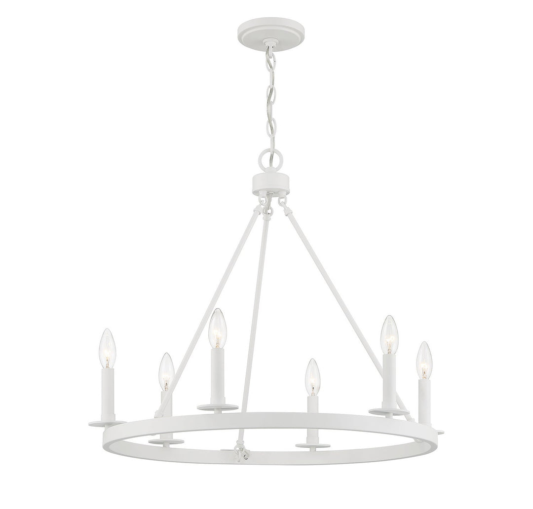 Meridian - M10093BQW - Six Light Chandelier - Bisque White