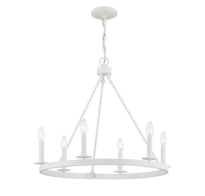 Meridian - M10093BQW - Six Light Chandelier - Bisque White
