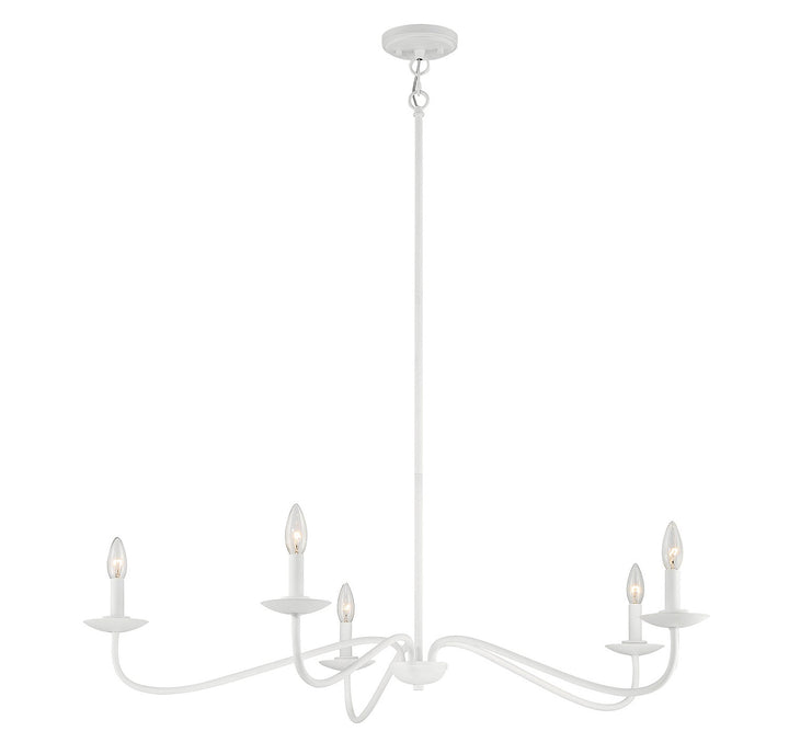 Meridian - M10085BQW - Five Light Chandelier - Bisque White
