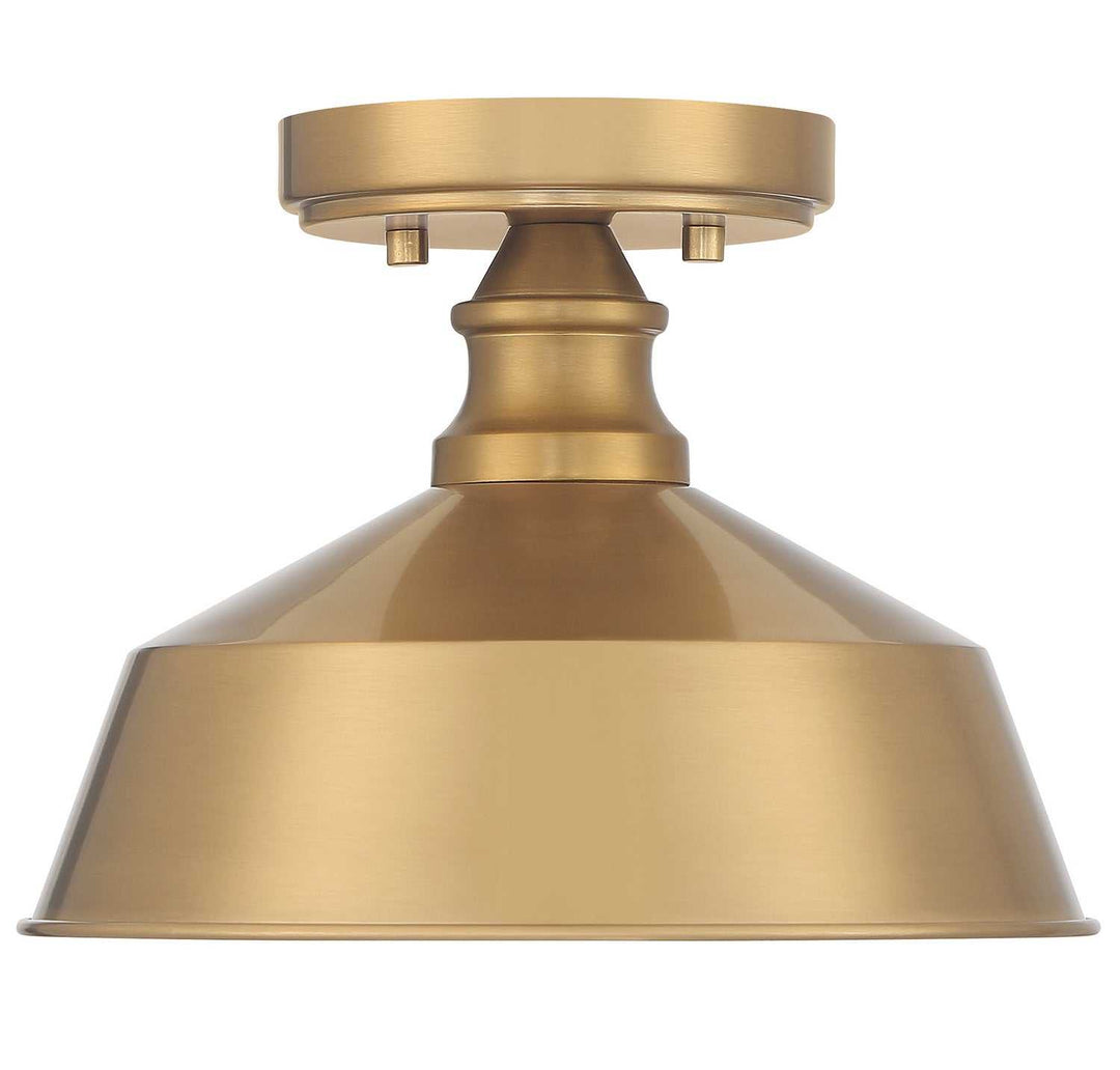 Meridian - M60068NB - One Light Semi-Flush Mount - Natural Brass