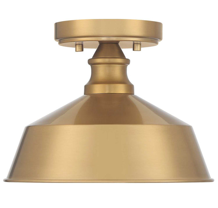 Meridian - M60068NB - One Light Semi-Flush Mount - Natural Brass