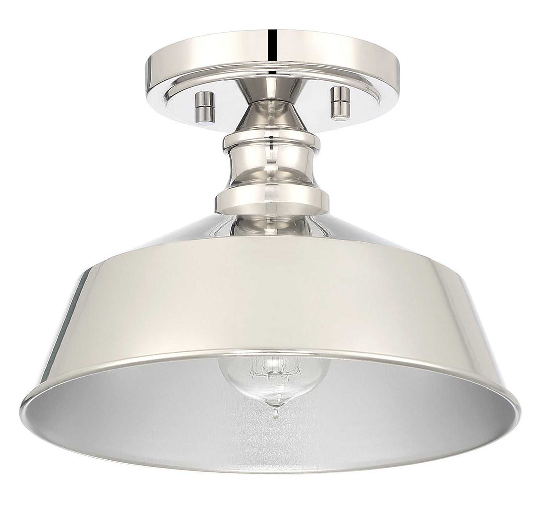Meridian - M60068PN - One Light Semi-Flush Mount - Polished Nickel