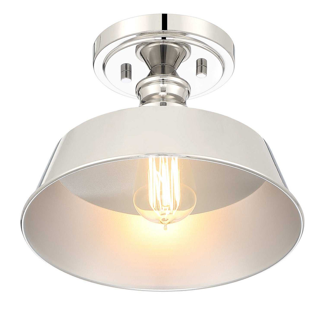 Meridian - M60068PN - One Light Semi-Flush Mount - Polished Nickel