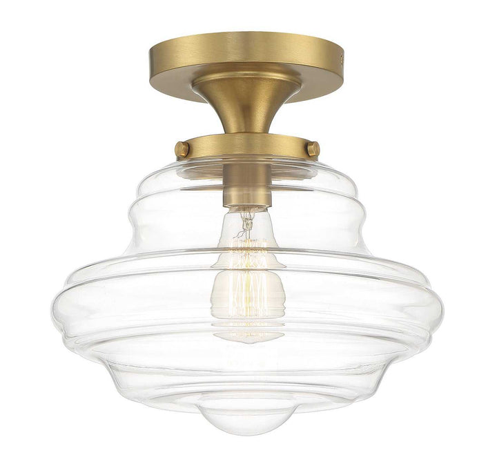 Meridian - M60069NB - One Light Semi-Flush Mount - Natural Brass