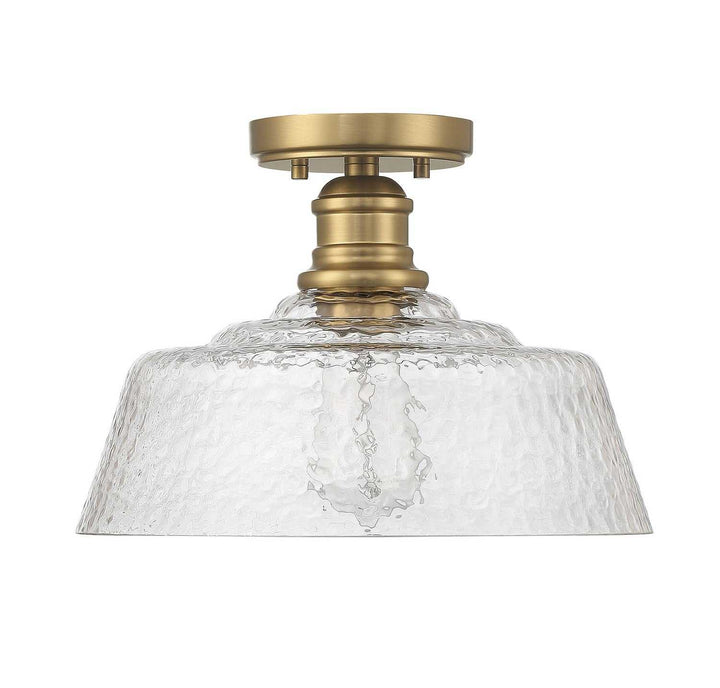 Meridian - M60070NB - One Light Semi-Flush Mount - Natural Brass