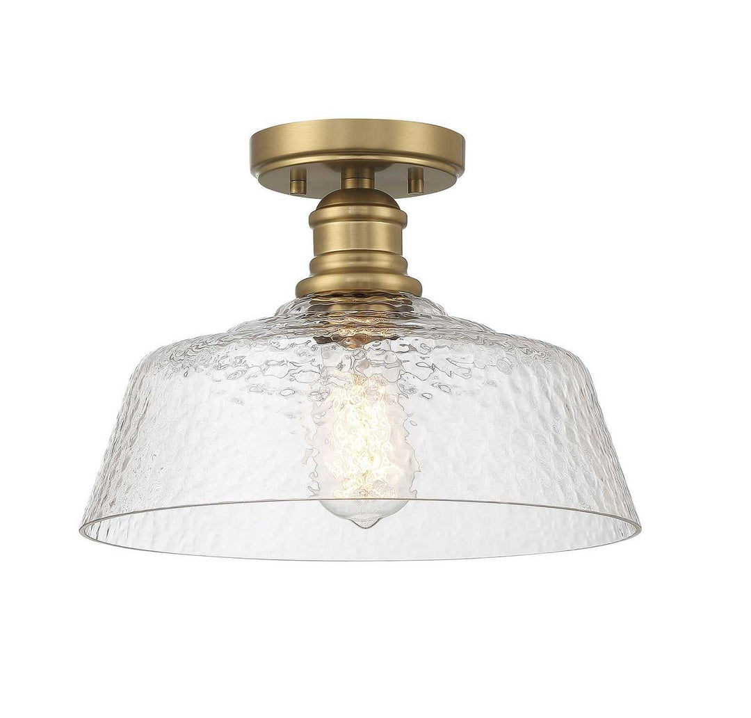 Meridian - M60070NB - One Light Semi-Flush Mount - Natural Brass
