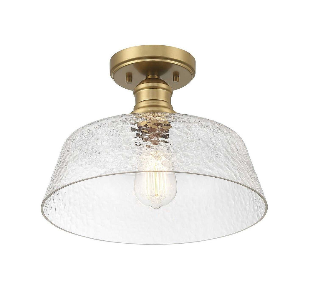 Meridian - M60070NB - One Light Semi-Flush Mount - Natural Brass