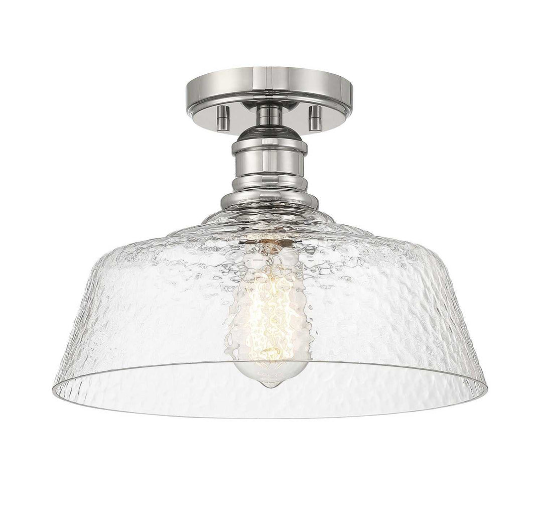 Meridian - M60070PN - One Light Semi-Flush Mount - Polished Nickel