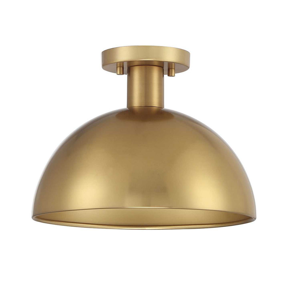Meridian - M60071NB - One Light Semi-Flush Mount - Natural Brass
