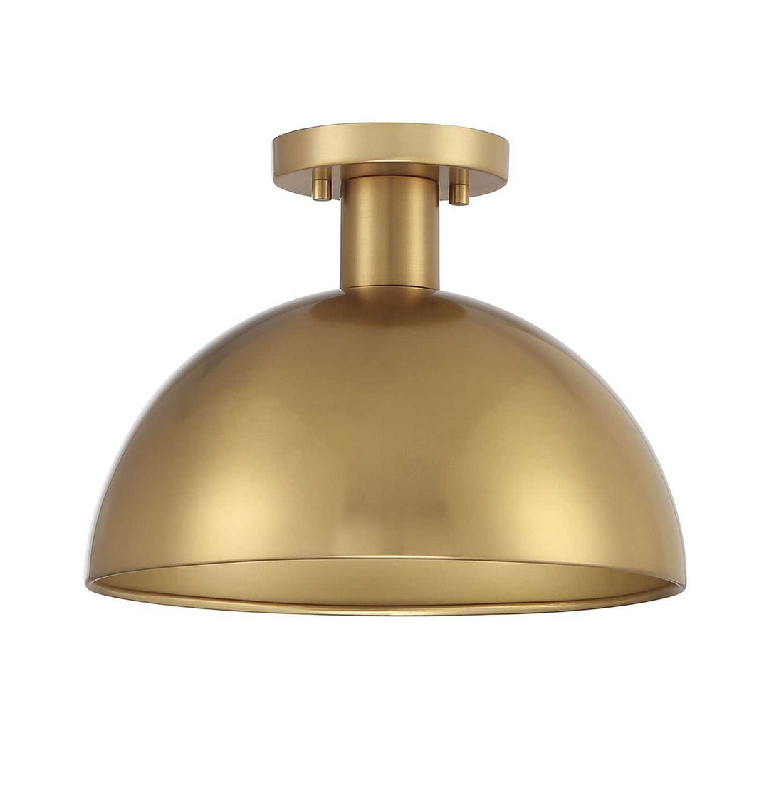Meridian - M60071NB - One Light Semi-Flush Mount - Natural Brass
