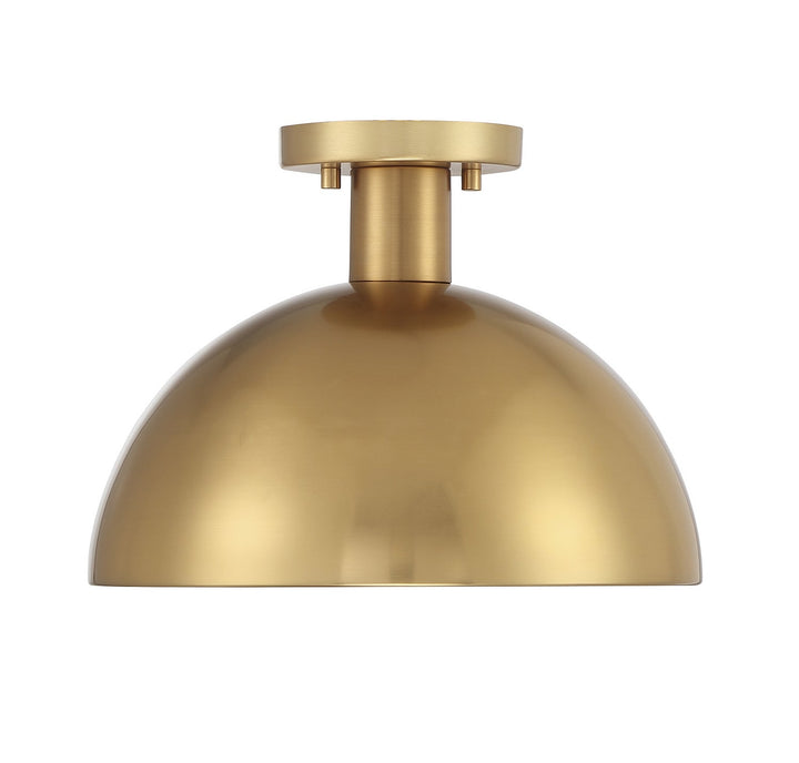 Meridian - M60071NB - One Light Semi-Flush Mount - Natural Brass
