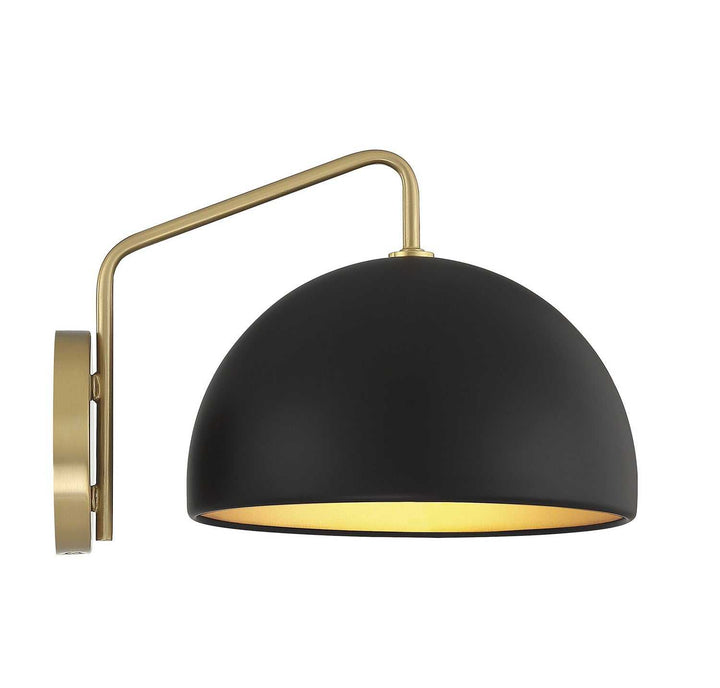 Meridian - M90094MBKNB - One Light Wall Sconce - Matte Black with Natural Brass