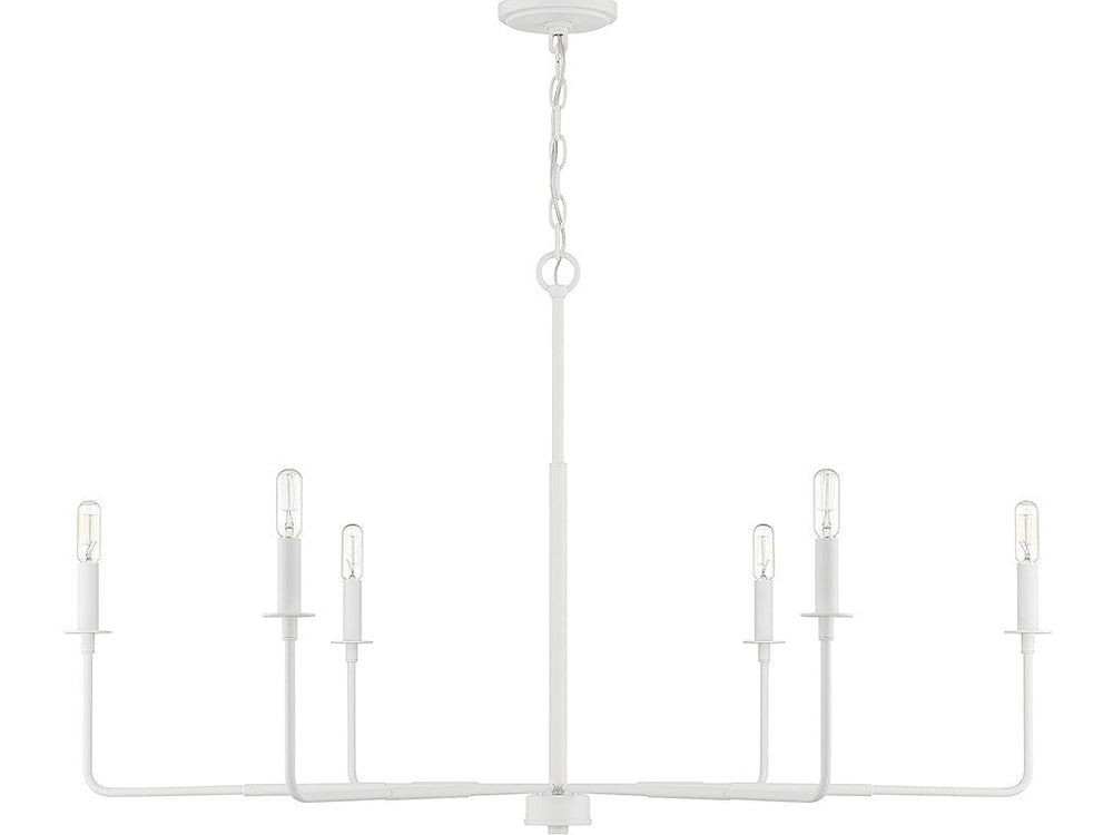 Salerno Six Light Chandelier in Bisque White Savoy House