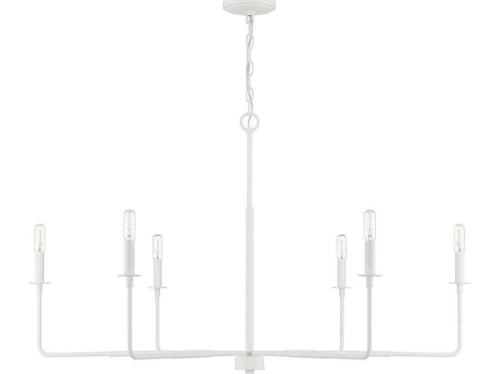 Salerno Six Light Chandelier in Bisque White Savoy House