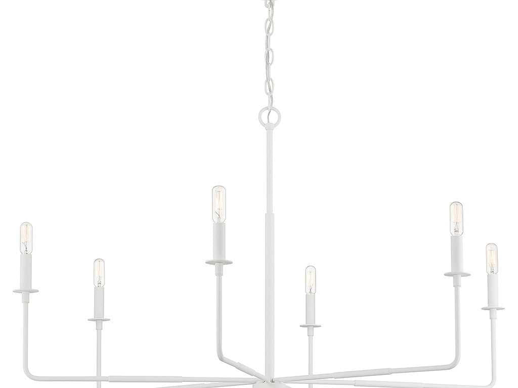 Salerno Six Light Chandelier in Bisque White Savoy House