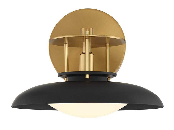 Gavin One Light Wall Sconce in Matte Black with Warm Brass Accents Savoy House