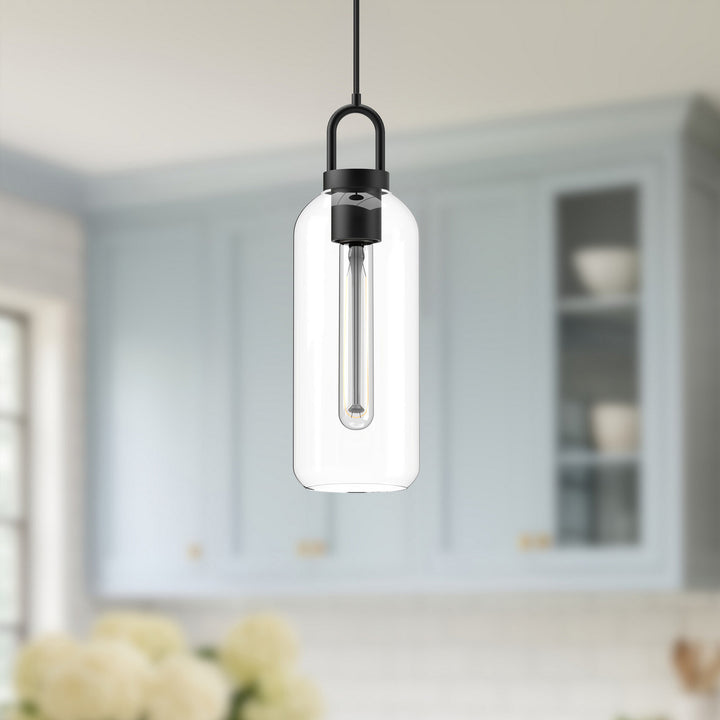Alora Canada - PD401505MBCL - One Light Pendant - Soji - Clear Glass/Matte Black