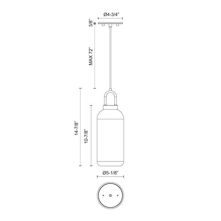Alora Canada - PD401505MBCL - One Light Pendant - Soji - Clear Glass/Matte Black