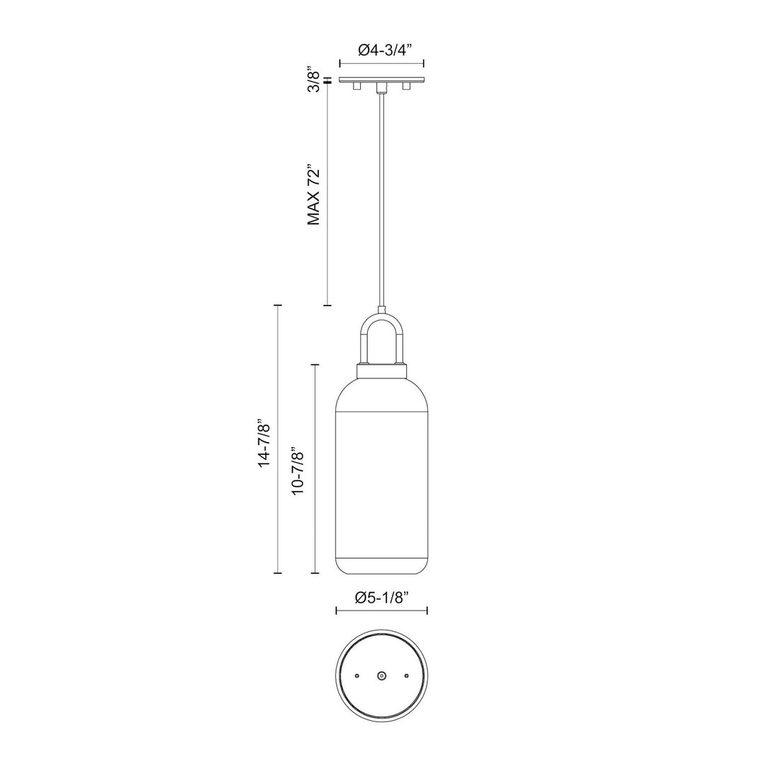 Alora Canada - PD401505MBOP - One Light Pendant - Soji - Matte Black/Opal Matte Glass