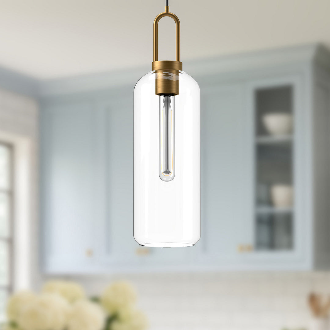 Alora Canada - PD401606AGCL - One Light Pendant - Soji - Aged Gold/Clear Glass