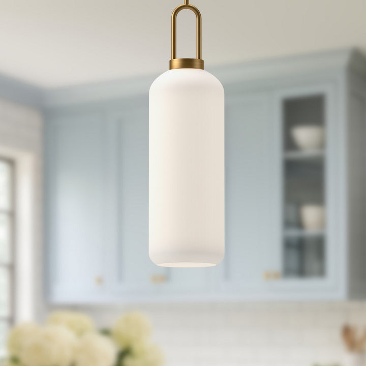 Alora Canada - PD401606AGOP - One Light Pendant - Soji - Aged Gold/Opal Matte Glass