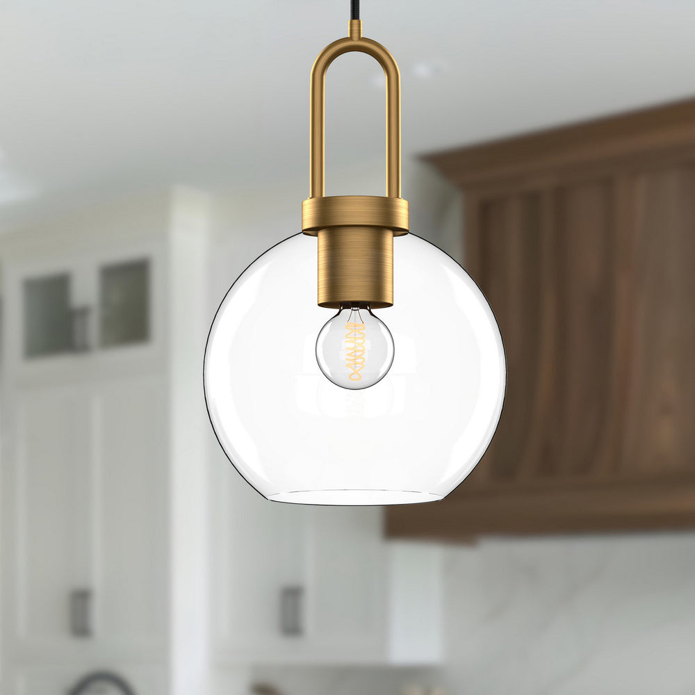 Alora Canada - PD601608AGCL - One Light Pendant - Soji - Aged Gold/Clear Glass