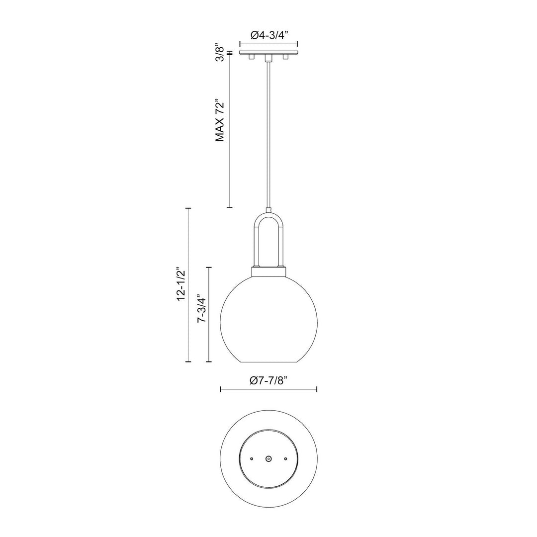 Alora Canada - PD601608AGOP - One Light Pendant - Soji - Aged Gold/Opal Matte Glass