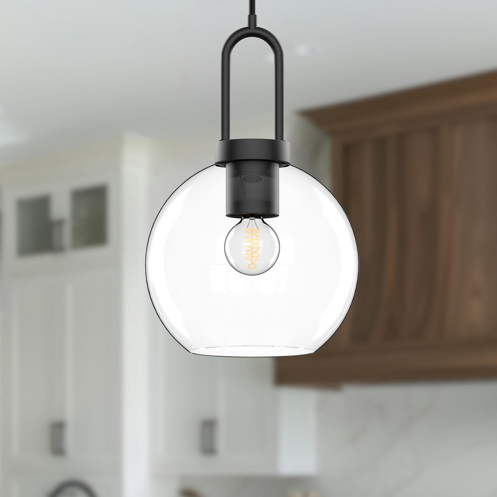 Alora Canada - PD601608MBCL - One Light Pendant - Soji - Clear Glass/Matte Black